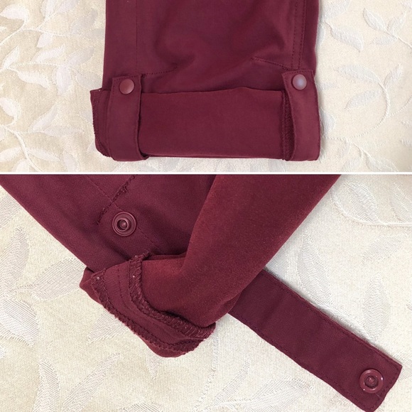 PrAna Womens Outdoor Hiking Pants Size 0 Short Burgundy Convertible Roll Up - Picture 8 of 10